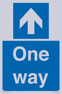 One way with up directional arrow